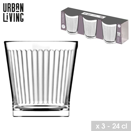 GLASS 3PK 24CL MADRID 1/12